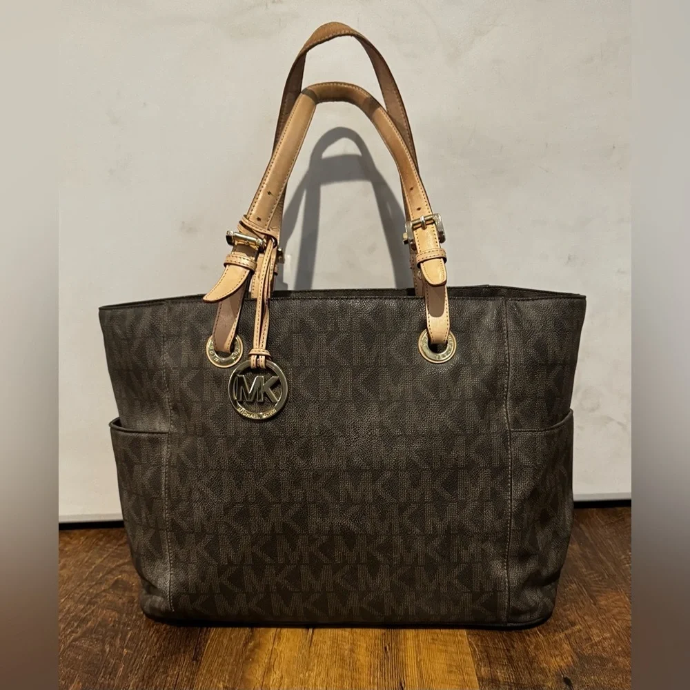 Michael Kors Brown Iconic Monogram Large Tote Bag - Dustbag Included